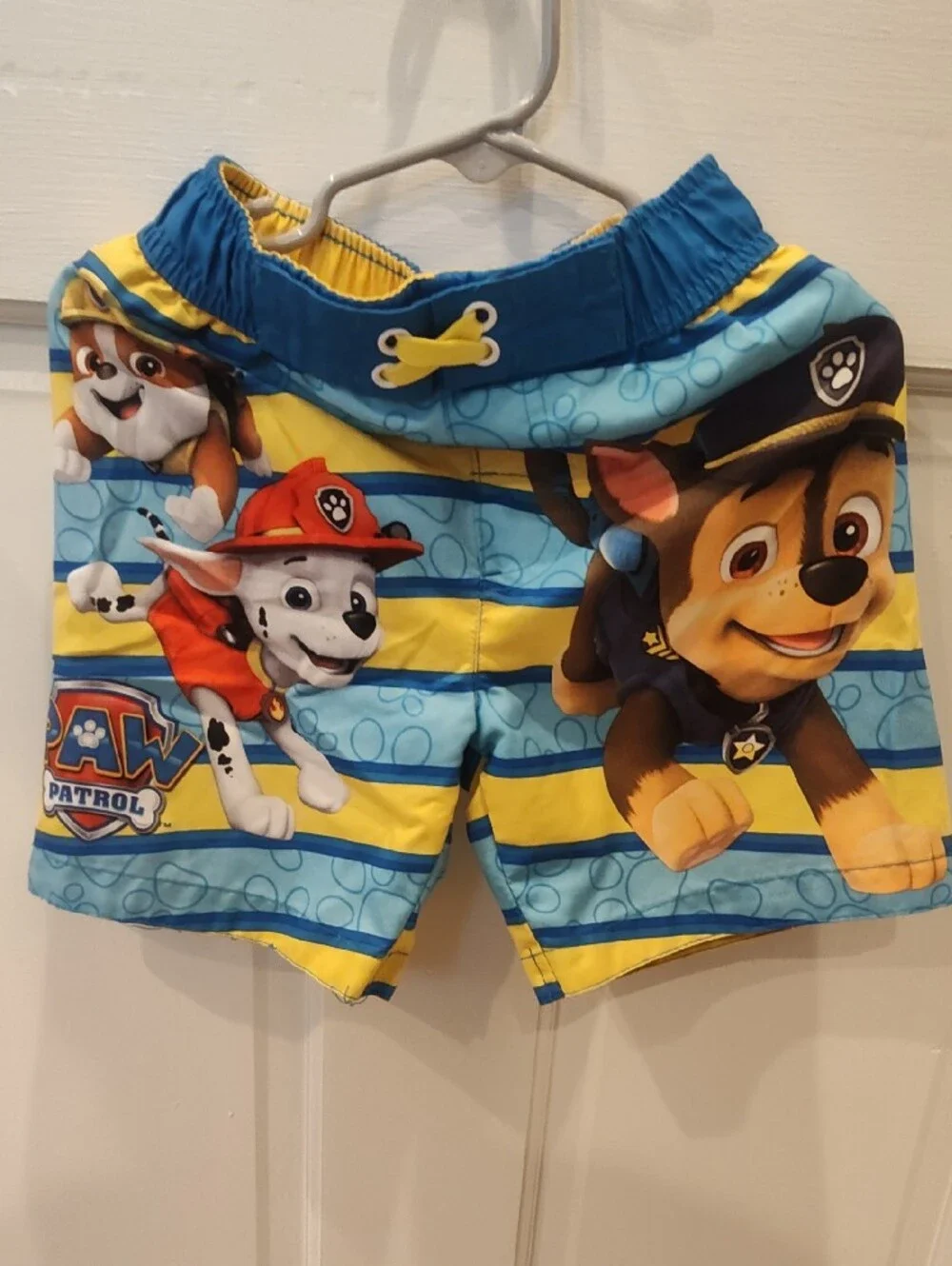 Paw Patrol Blue Kids Rash Guard Swim Shirt - Short Sleeve And Bathing Suit